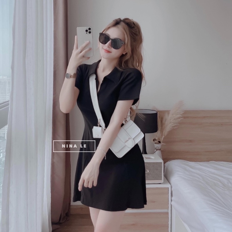 Váy Thun Cotton Đen Trơn Basic (cotton loại 1) đầm thun form A đơn giản