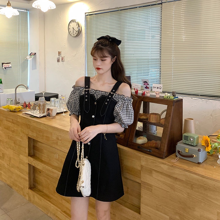 Đầm IELGY tay ngắn kiểu dáng Hepburn Pháp thời trang cho nữ