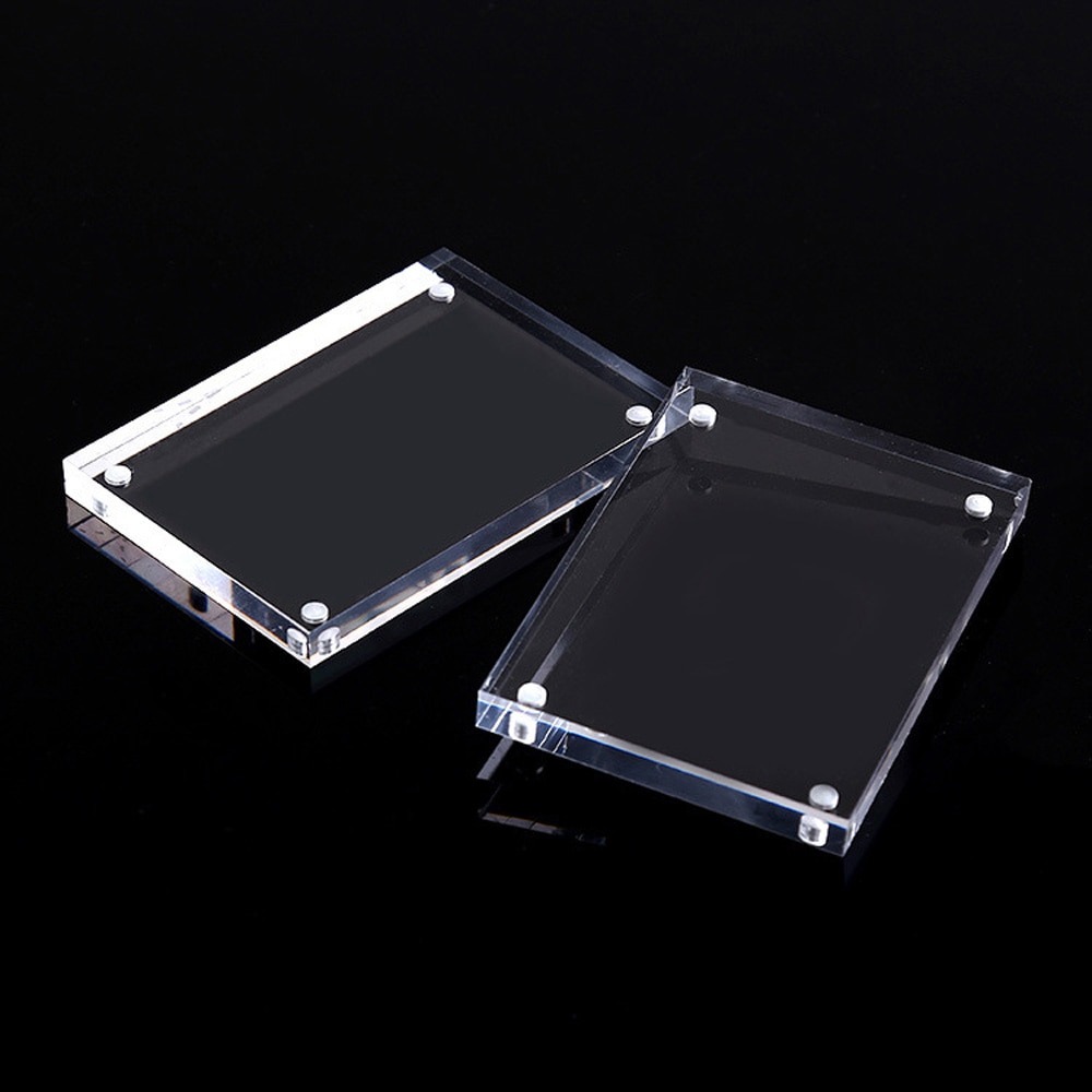 55/60/90/127mm Khung Ảnh Nam Châm Để Bàn Bằng Acrylic Trong Suốt