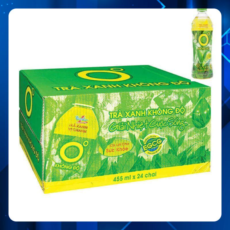 [Siêu Sale] [Chính hãng] Combo Thùng 24 chai trà xanh Không Độ vị chanh 455ml