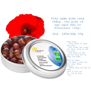 Kẹo ngậm giảm căng thẳng hữu cơ Fleurance