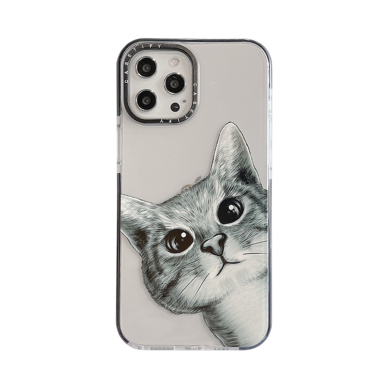 Casetify Ốp Điện Thoại Trong Suốt In Hình Mèo Dễ Thương Cho iPhone 15 14 13 12 11 Pro Max Mini X XS XR 6 6s 7 8 Plus