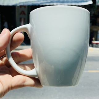 Set 5 cốc sứ trắng có quai gốm Bát Tràng