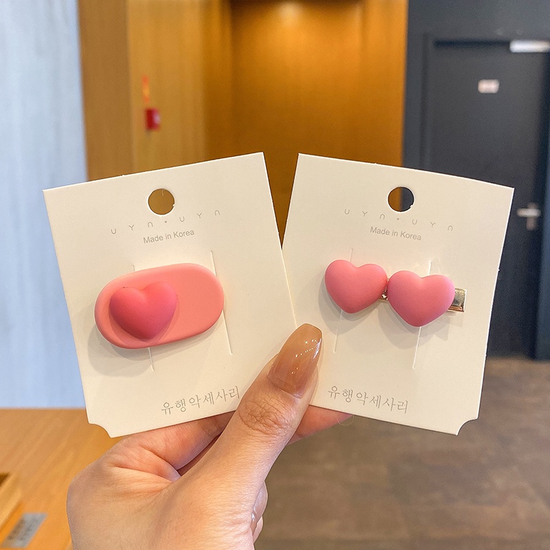 Kẹp Tóc Hình Nơ Màu Hồng Dễ Thương Phong Cách Hàn Quốc