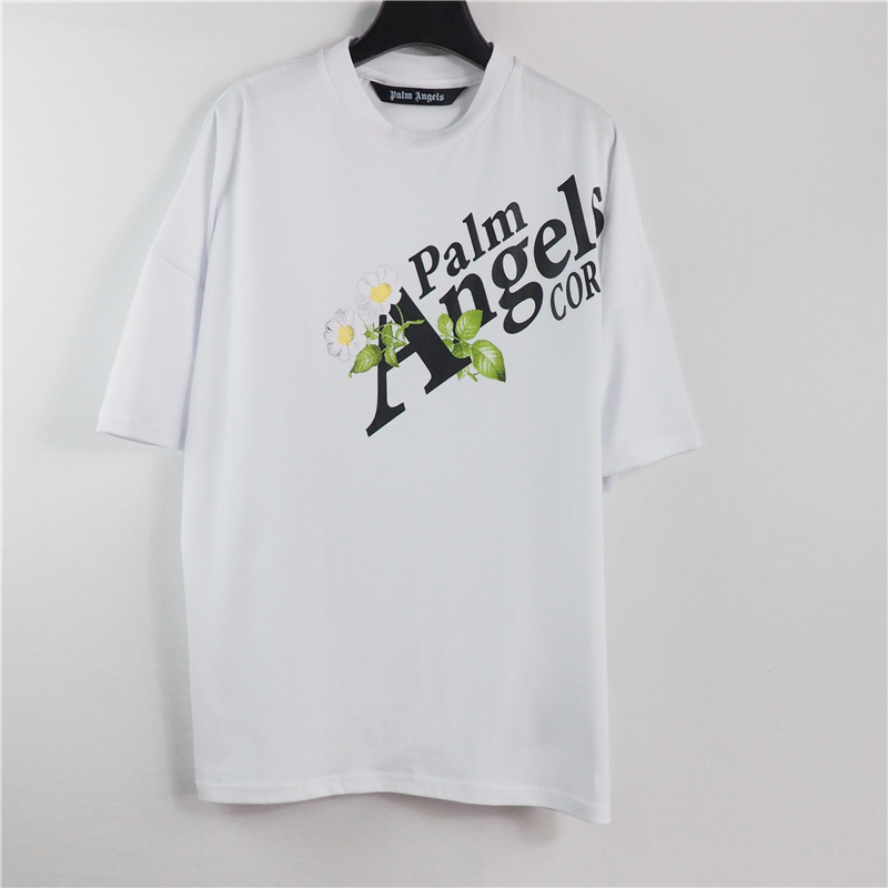 Áo Thun Tay Ngắn Dáng Rộng Chất Liệu Cotton In Hình Palm Angels Thời Trang Cho Nam Nữ # 2067