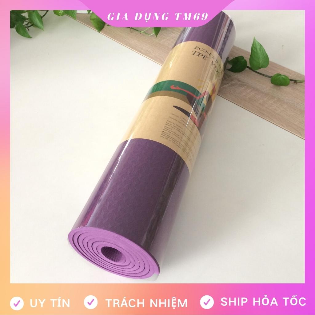 Thảm Tập Yoga Chống Trượt TPE Dày 2 Lớp 6mm Cao Su Cao Cấp Gym Thể Dục Tại Nhà