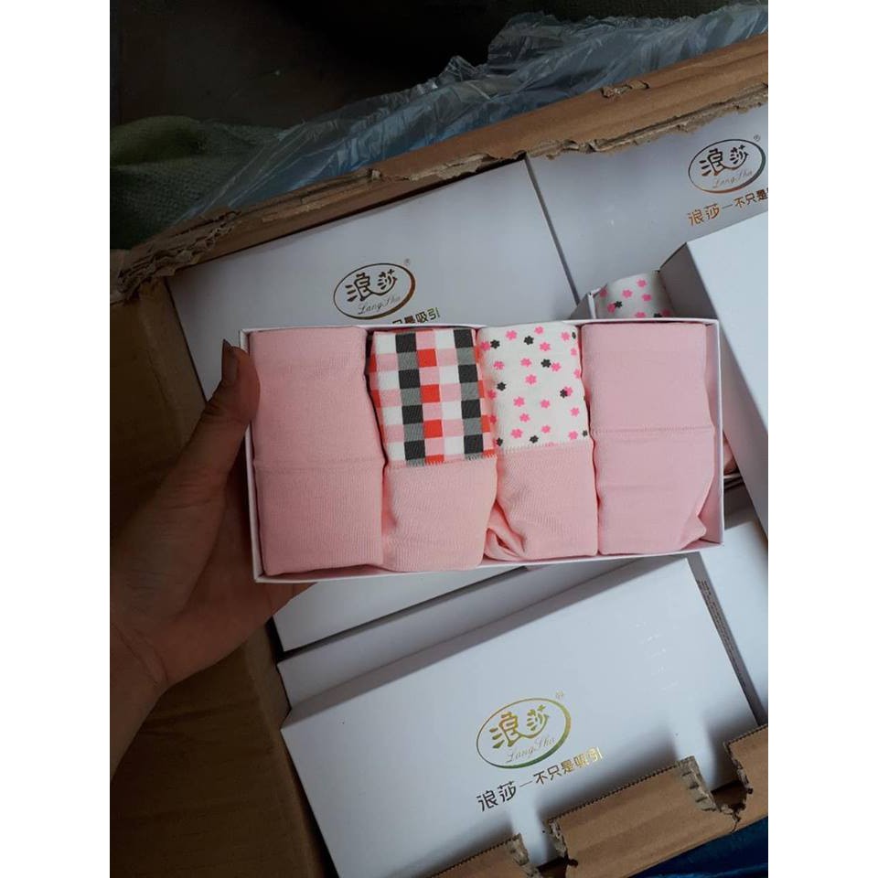 SÉT QUẦN LÓT HỘP 4 CHIẾC QUẦN GIẤU BỤNG KUTE VẢI THUN MÁT | BigBuy360 - bigbuy360.vn