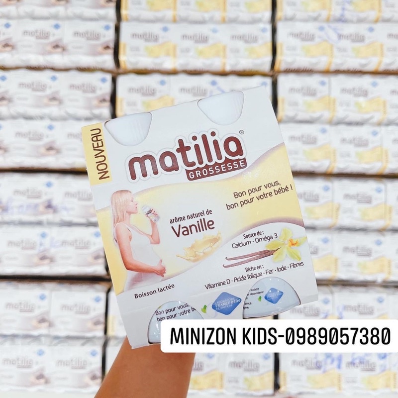 Lốc 4 Chai Sữa Bầu Matilia Pháp  Đủ Vị Date Dài Hạn | Minizon Kids