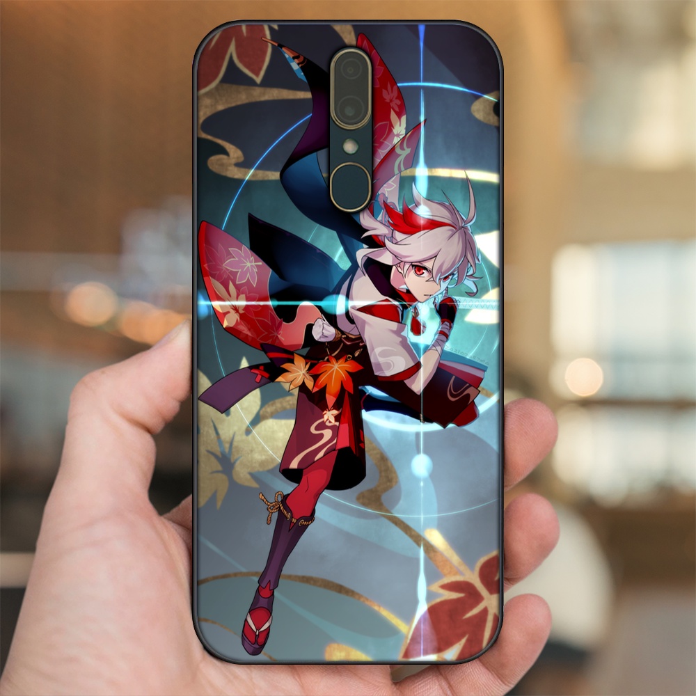 Ốp lưng Oppo F11 viền đen in hình Kazuha Genshin Impact