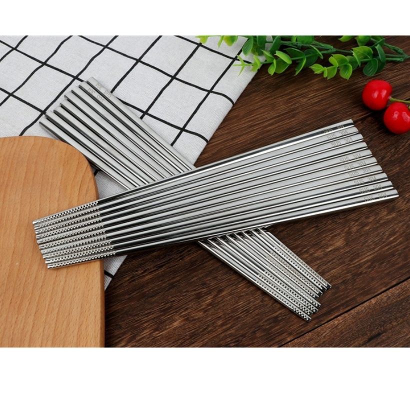 [Mã LIFEXANH03 giảm 10% đơn 500K] Set 5 đôi đũa inox 304 chống trượt Hàn quốc