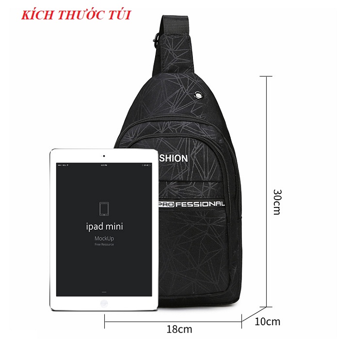 Túi đeo chéo Nam, Nữ chống nước ba ngăn TC18a