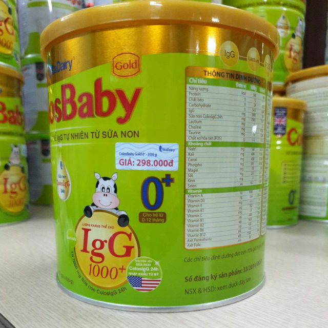 Sữa bột ColosBaby Gold 0+ Dạng Gói Tiện Lợi Lon 336 g (35 gói x 9.6 g) Date mới nhất 2023