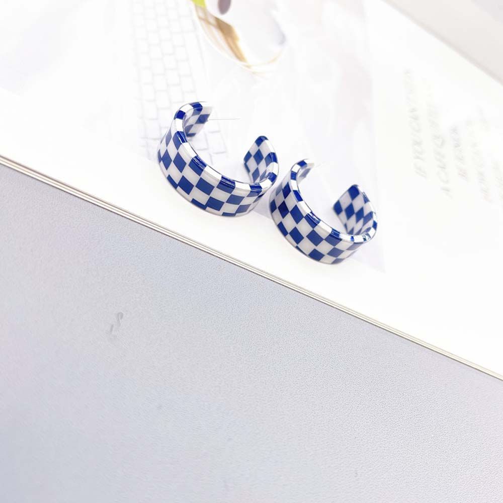 Bông tai hình chữ C bằng acrylic phong cách Hàn Quốc cổ điển thời trang cho nữ