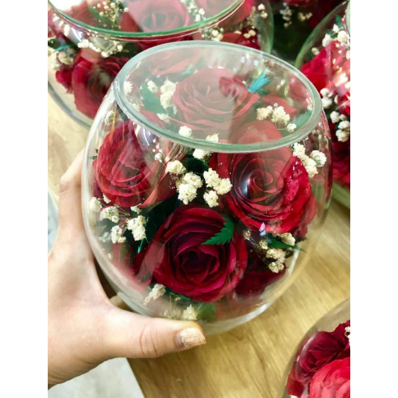 [ SIÊU HOT ] Hoa hồng tươi bất tử đựng trong thủy tinh pha lê sang trọng, độc đáo - Sản phẩm 100% made in Việt Nam.