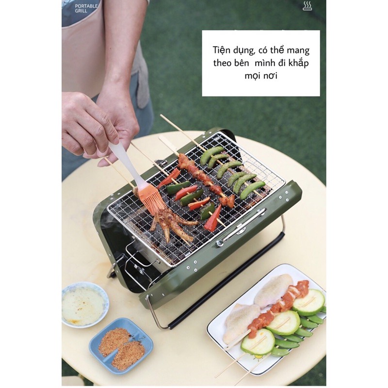 Bếp nướng BBQ di động ngoài trời bằng thép không gỉ, có thể gấp gọn, sản phẩm cao cấp