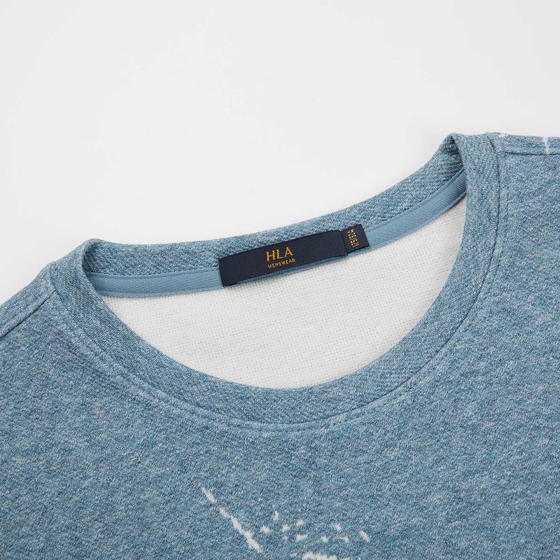 Áo Thun Nam Dài Tay HLA Floral Yarn Jacquard Long Sleeve T-shirt | BigBuy360 - bigbuy360.vn