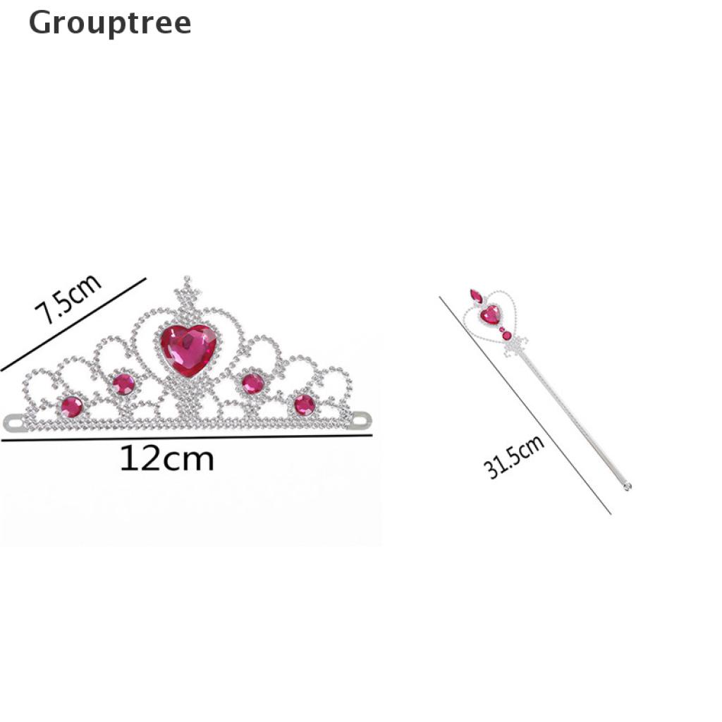 Bộ vương miện đính đá pha lê kèm gậy phép thuật cho bé gái hóa trang thành công chúa
