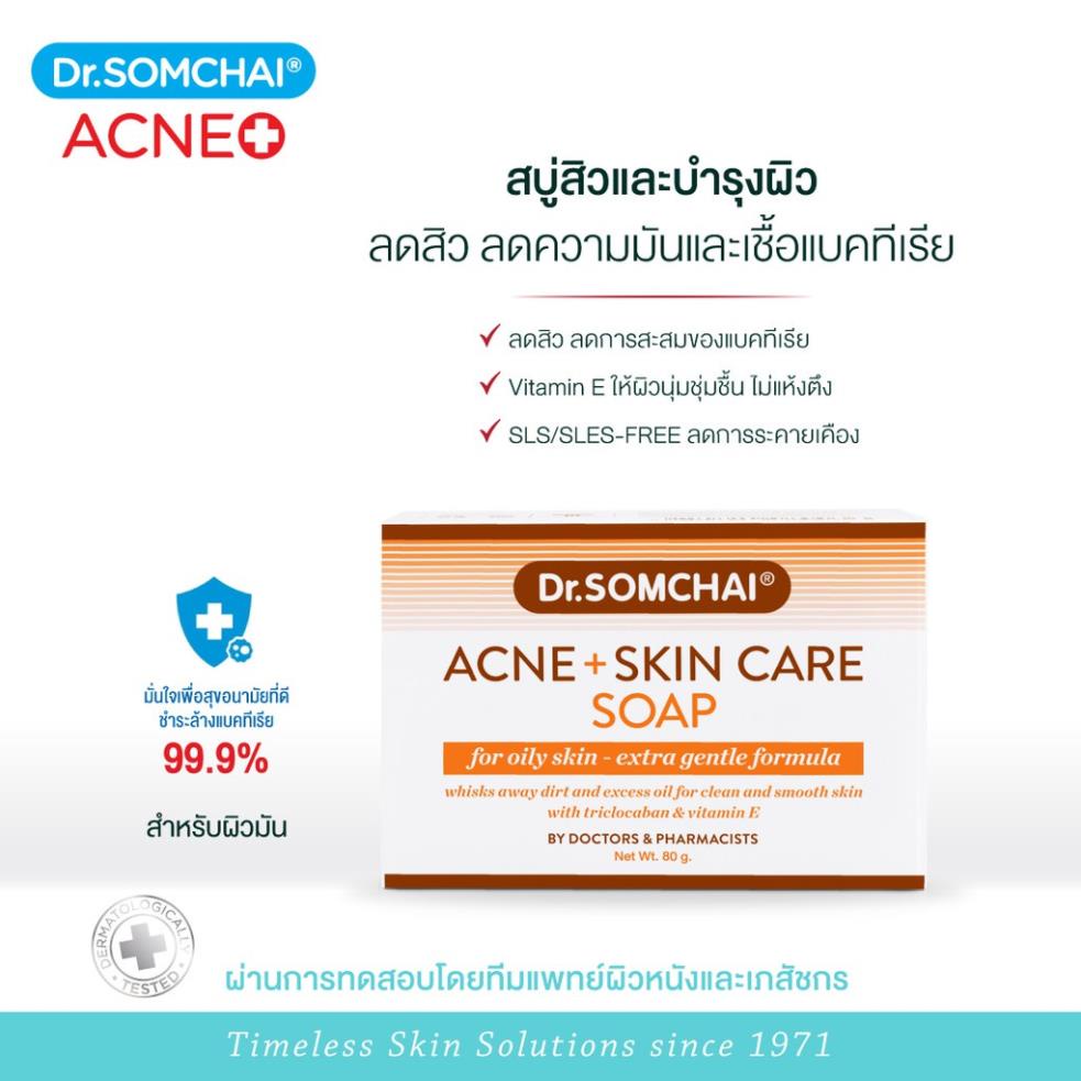 [GIÁ GỐC] Xà bông tắm Dr.Somchai Acne Skin Care Soap Oily Skin - Hộp 80g