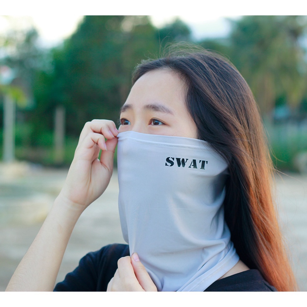 Khăn SWAT đa năng màu xám vải co dãn thoáng khí - khẩu trang chống nắng cao cấp - FREESHIP