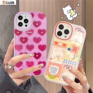 Ốp Điện Thoại Tpu Mềm Họa Tiết Thỏ / Oval Cho iPhone 11 7 8 6 6s Plus 12 13 Pro Max XR XS X XS Max SE 2020 11Pro Max