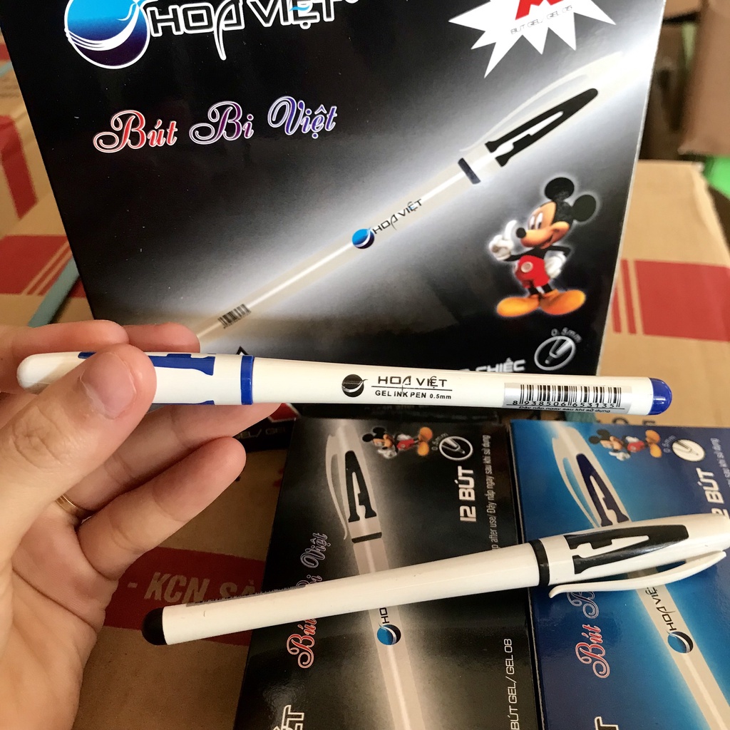 Combo 12 Chiếc Bút Chữ A Hoa Việt Màu Đen Và Xanh