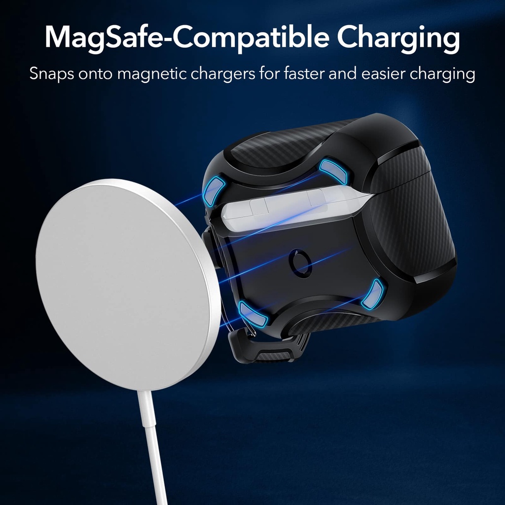 Esr Vỏ Bảo Vệ Hộp Sạc Tai Nghe AirPods Pro MagSafe-Ready Có Nắp Nam Châm Chống Rơi Mạnh Mẽ Màu Đen