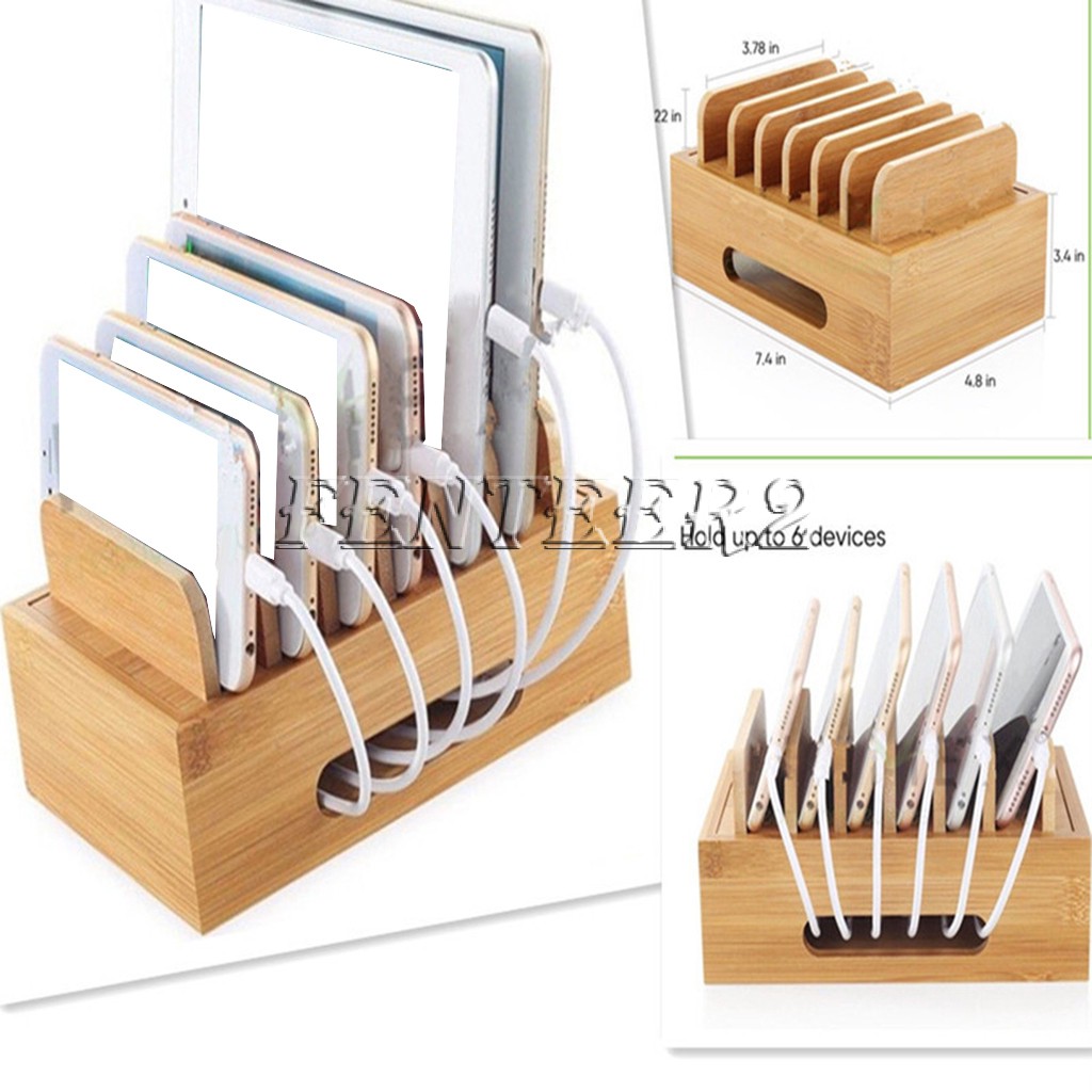 Giá Đỡ Điện Thoại / Máy Tính Bảng Bằng Gỗ Để Bàn Tiện Dụng Fenteer2