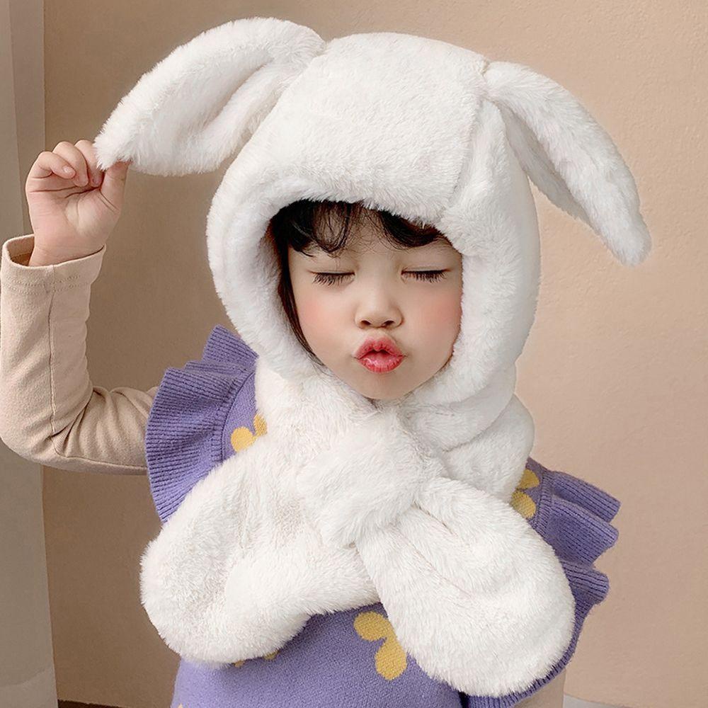 Nón Tích Hợp Khăn Choàng Phủ Tai Chống Lạnh Chống Gió Mùa Đông Dễ Thương Cho Bé