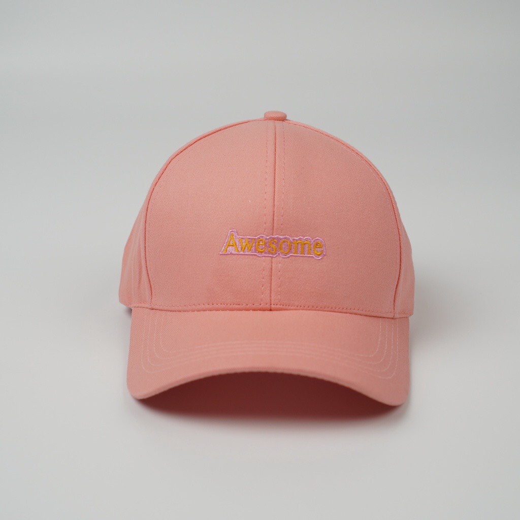 Nón kết nam nữ thêu chữ Awesome, mũ lưỡi trai bóng chày thể thao nhiều màu Unisex Hàn Quốc Sollle
