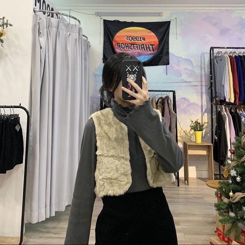 Áo gile lông - FUR VINTAGE GILE