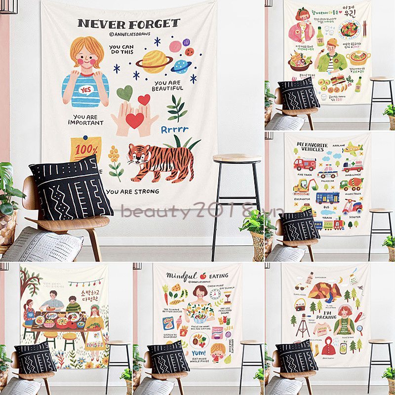 Thảm Treo Tường Trang Trí Phòng Ngủ Phong Cách Bắc Âu Độc Đáo