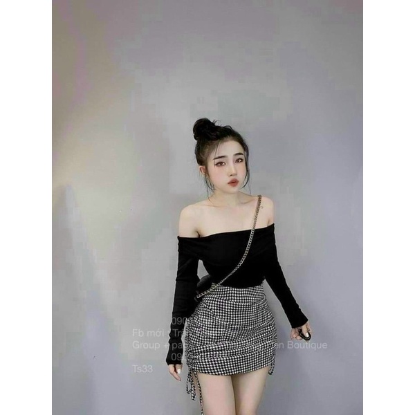 [ẢNH THẬT] CHÂN VÁY NGẮN RÚT 2 BÊN (CÓ LÓT TRONG) CHẤT DỆT KIM DÀY DẶN DẠ CARO SIÊU HOẠ