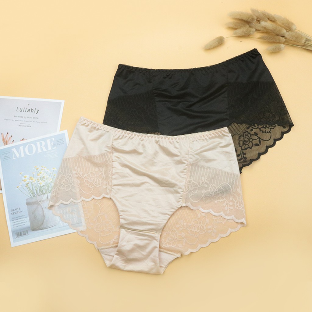 Quần lót Nữ Ren Luperi Phom To Lưng Cao Ôm Gọn Bụng Viền Mông Không Đường May Họa Tiết Hoa Xinh Xắn LUQL769 | BigBuy360 - bigbuy360.vn