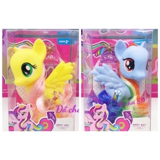 Mô hình ngựa pony - combo xanh dương và vàng