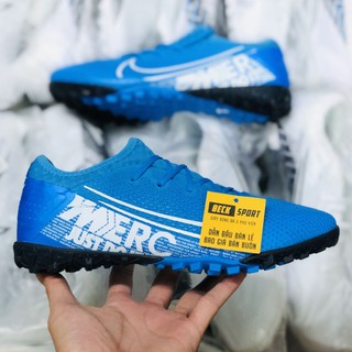 Giày Bóng Đá Mercurial Vapor 13 Pro Xanh Biển Vạch Trắng TF