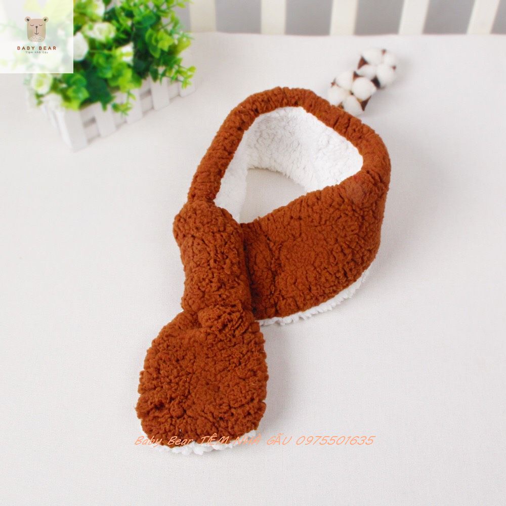 Khăn len lông cừu quàng cổ cho bé mềm mại xịn xò phong cách Hàn Quốc cực kỳ dễ thương