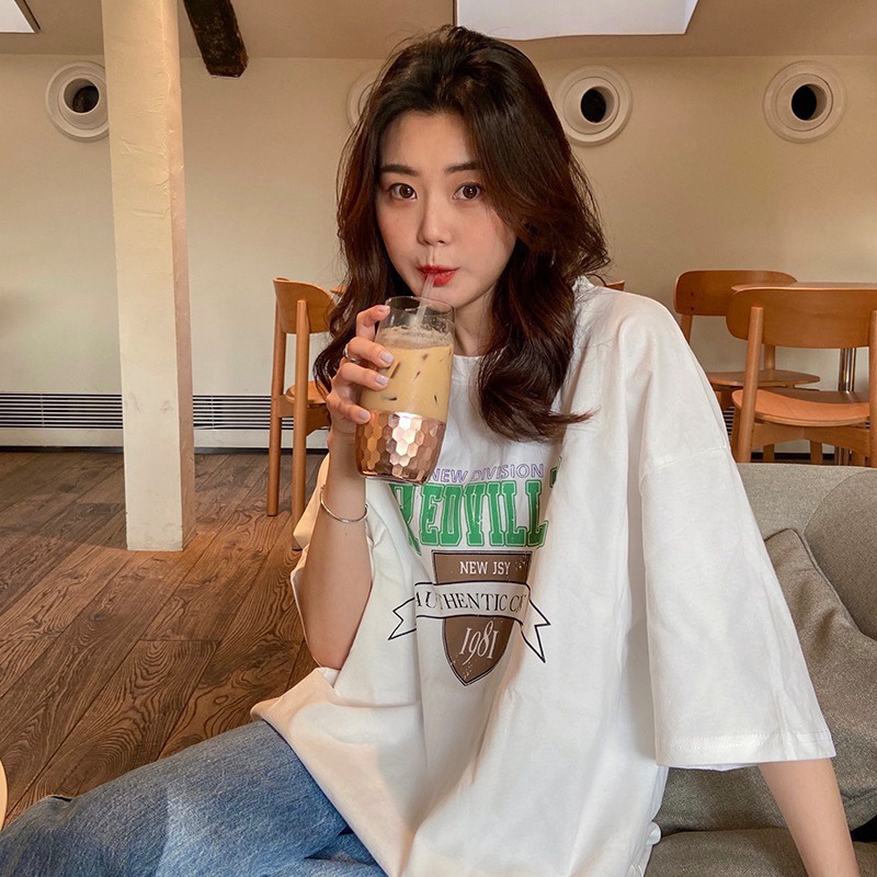 Áo phông 3158 nữ form rộng chất dày cotton khô quảng châu REDYILLE 1981 NH8