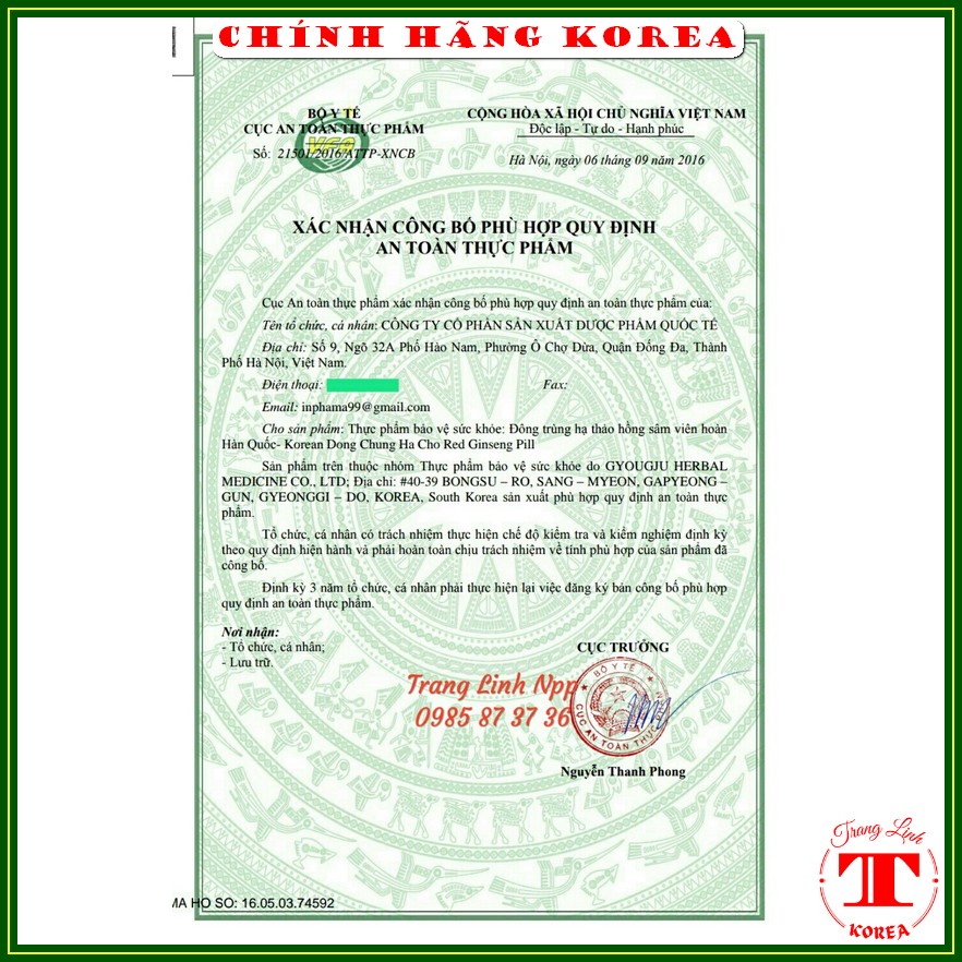 Đông trùng hạ thảo - Hồng sâm hoàng đế thượng hạng, hộp 30 viên - Tăng đề kháng, sức khỏe, phòng ung thư - tranglinh