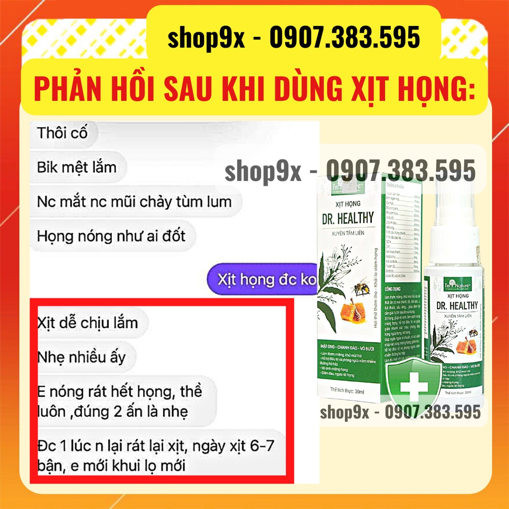 Xịt Họng Xuyên Tâm Liên Dr.Healthy Thơm Miệng Giảm Ho Ngứa Cổ Khử Mùi Hôi Miệng 30ml