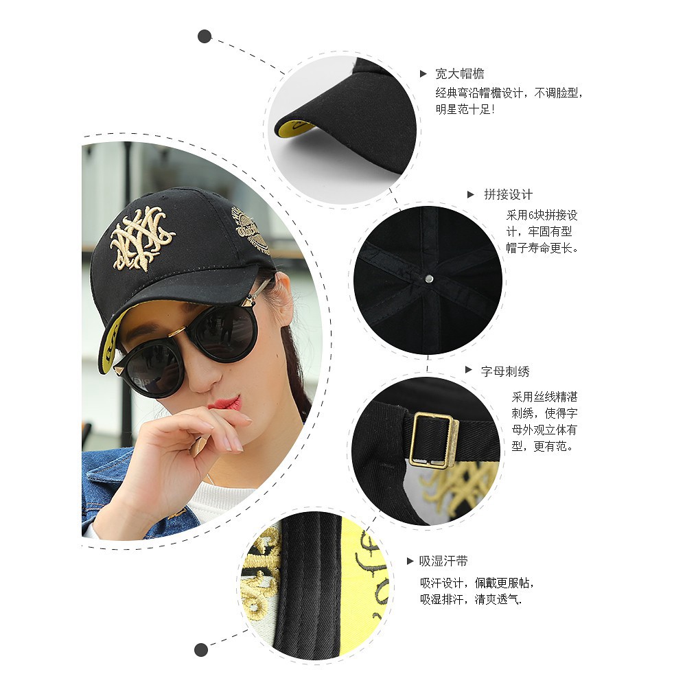 Mũ lưỡi trai họa tiết chữ sáng tạo thời trang cho nam nữ