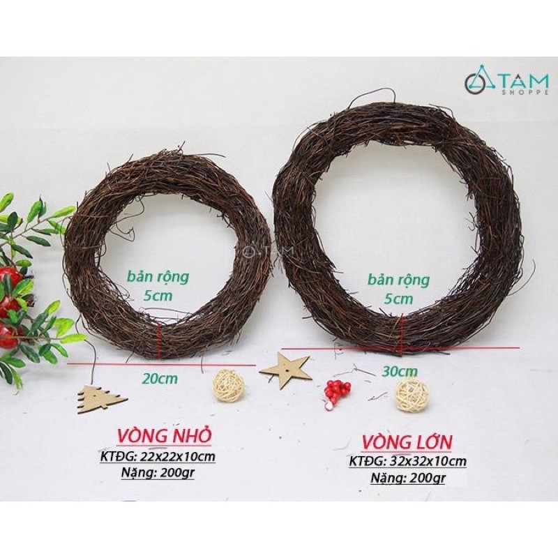 Sỉ vòng dây rừng làm vòng nguyệt quế,vòng hoa treo cửa - HN5