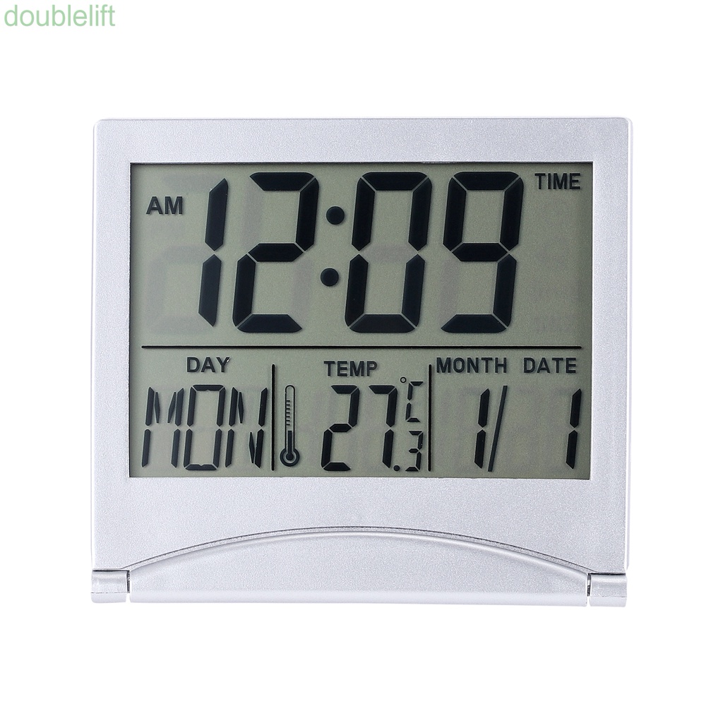 Đồng hồ báo thức điện tử màn hình LCD để bàn linh hoạt kèm vỏ bọc