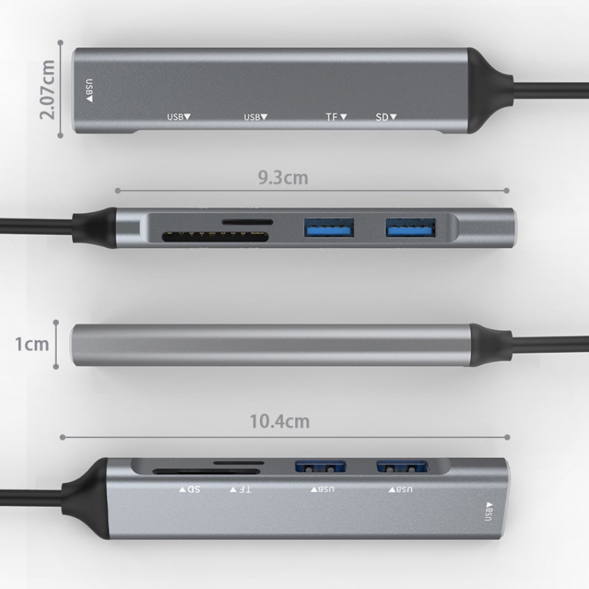 Bộ Chia 5 Cổng USB Type C Sang USB 2.0 USB 3.0 SD TF Card