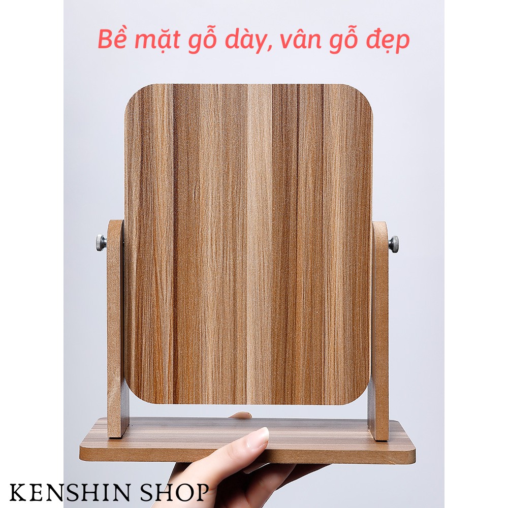 Gương Để Bàn Trang Điểm Di Động Bằng Gỗ Nhỏ Gọn Tiện Lợi KENSHIN SHOP