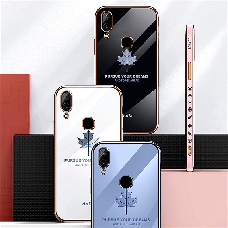 ốp lưng điện thoại mạ sang trọng tương thích với Cho VIVO V7 Plus V9 V15 Pro V17 V11 V11Pro Vỏ silicon mềm TPU có dây buộc case