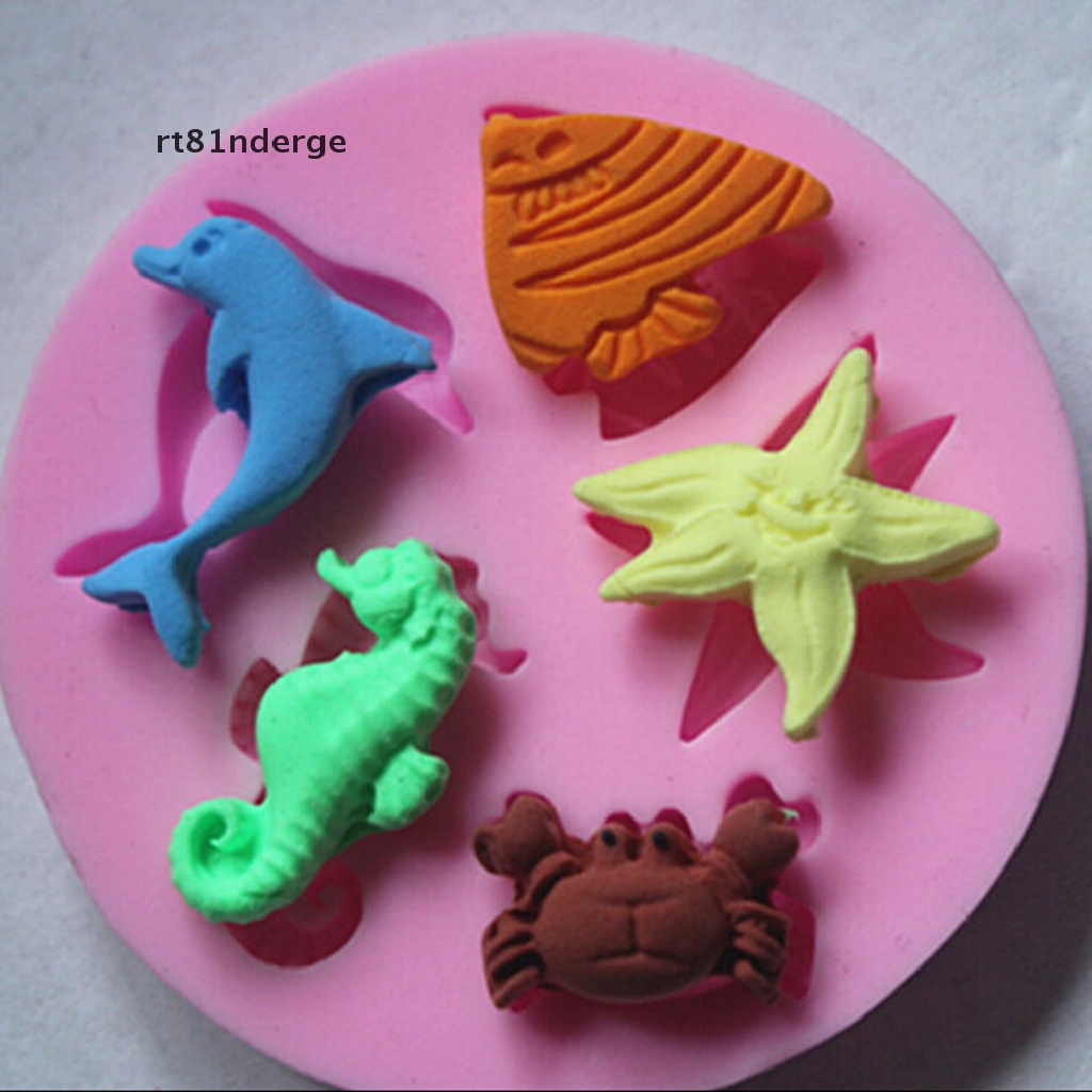【ge】 New Sea Beach Silicone Cake Sugarcraft Mold Fondant Soap Chocolate Moulds 1PC .