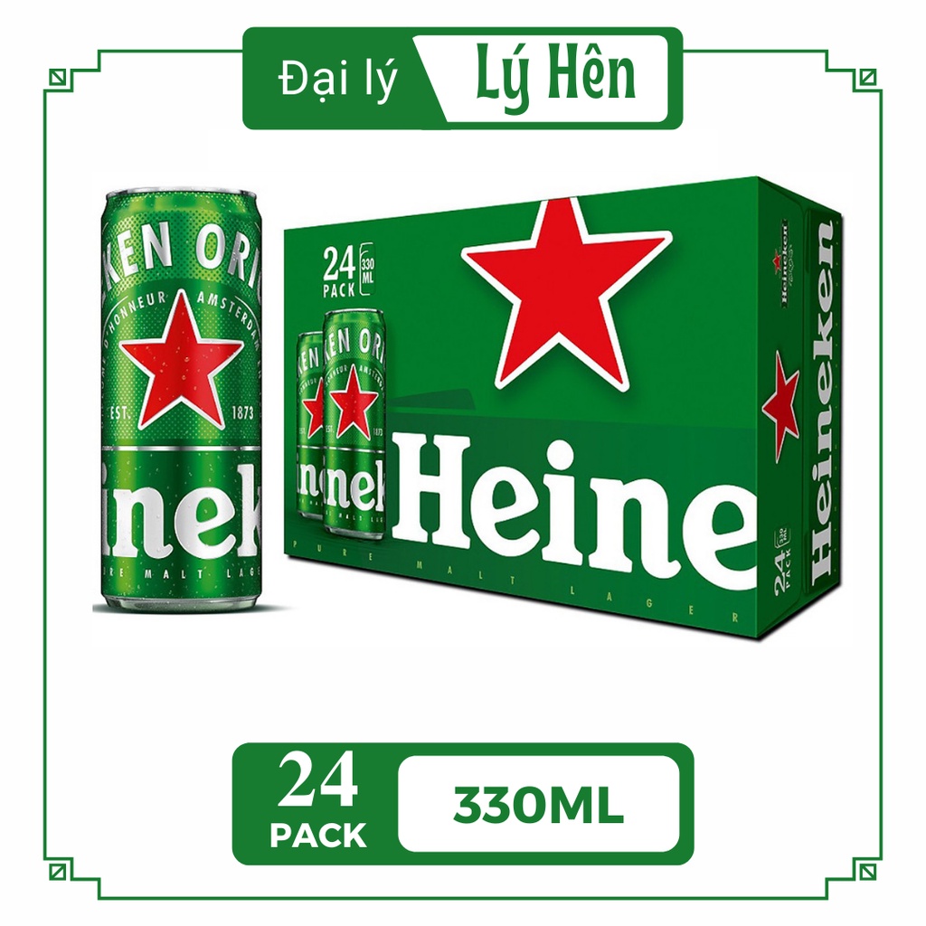 Thùng 24 Lon Cao Bia Heineken Sleek - Heineken Cao 330ml/Lon Date Luôn Mới