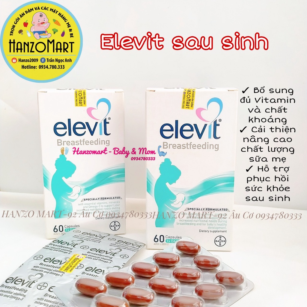 Elevit Sau Sinh Cho Con Bú Breastfeeding Của Úc - 60 viên
