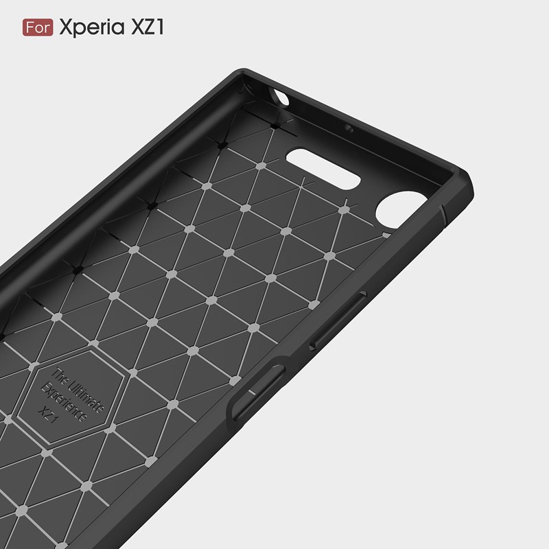 Ốp điện thoại nhựa TPU mềm sợi carbon chống sốc màu trơn thời trang cho Sony Xperia XZ1