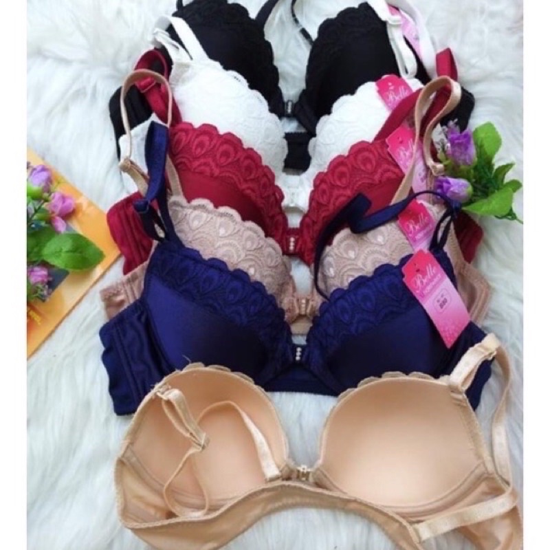 Áo Lót Nữ, Áo Ngực Cài Trước Không Mút Có Gọng Bella Hàng Việt Nam Xuất Khẩu (Size b75-B90)